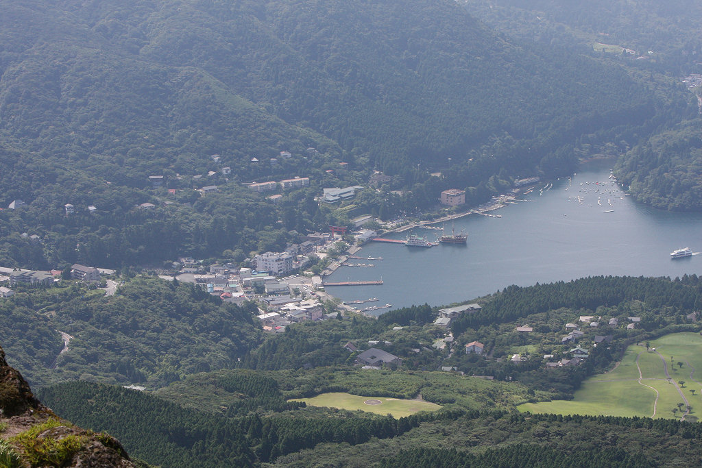 箱根駒ヶ岳山頂から望む芦ノ湖と箱根神社 2008年版